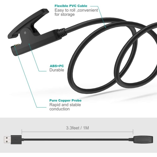 Oplader Kompatibel med Garmin Lily, Forerunner 35 35J 230 235 630 645 Music 735XT, Approach G10 S20, Vivomove HR