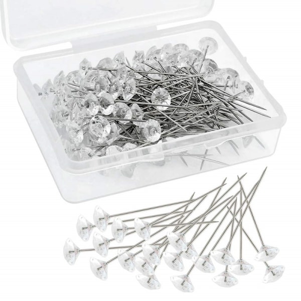 100 PCS Bouquet Pins, Sewing Corsage Pins, Straight Diamond Pins for W