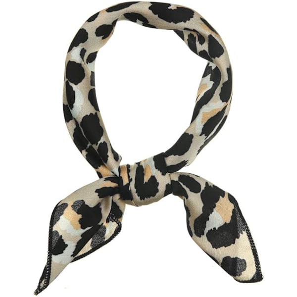 50cm Naisten värikäs leoparditulostusneliökaulan huivi huivit nenäliina bandana Khaki, keltainen