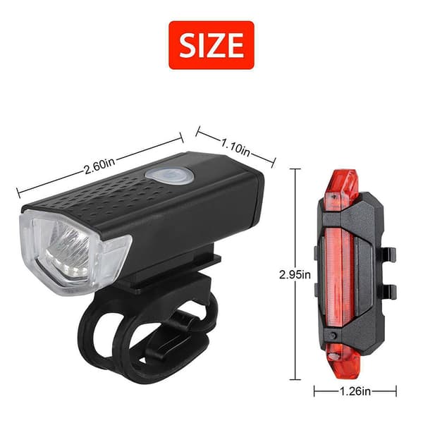 Sykkel LED frontlykt baklykt USB oppladbar