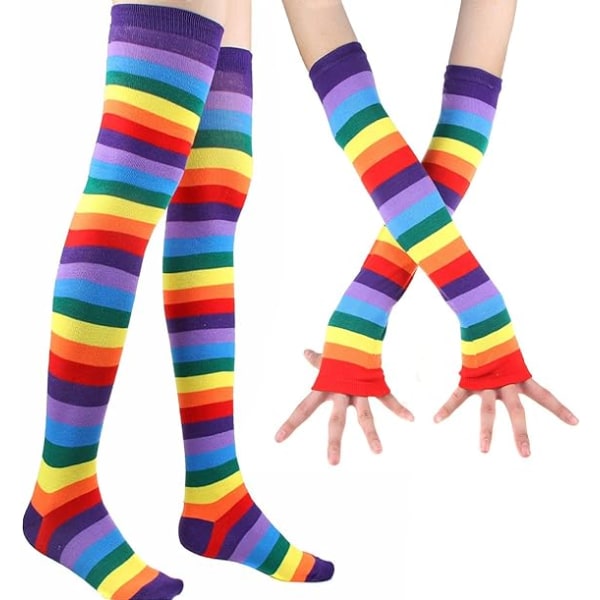 Farverige regnbuehandsker Sokker eller lagdelt tyl Tutu-nederdel Party Access