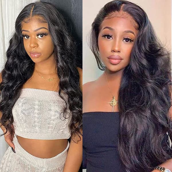 Body Wave Lace Front Paryk Menneskehår Prepull Bleach Bun Med Baby Hår