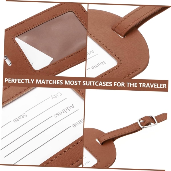 12 stk. bagasjelapper for koffert i PU-skinn - personvern, reise