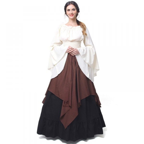 Romantisk medeltida renässans gotisk cosplay retro klänning klänning