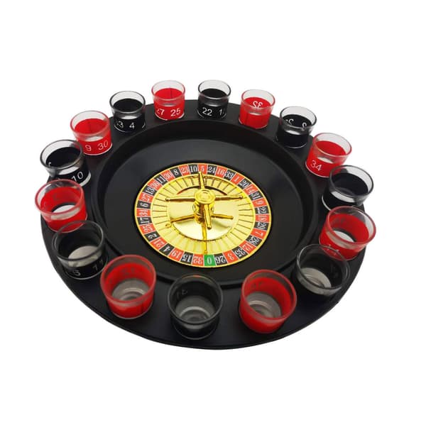 Drickspel Glas Roulette - Drickspel Set (2 bollar och 16 glas