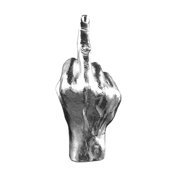 Sølv Polyresin Håndbevægelse Skrivebordsstatuer Finger Skulptur Dekor Ring