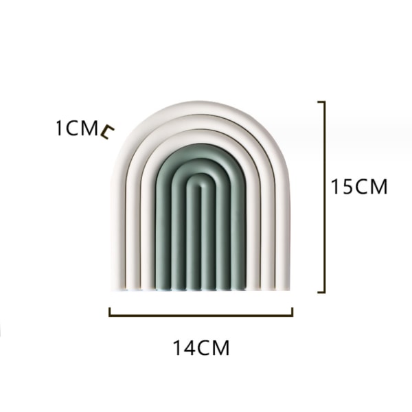 2 st regnbågsformade silikonunderlägg, värmeisolerande och värmebeständiga mattor för hushållsmatbord, gröna
