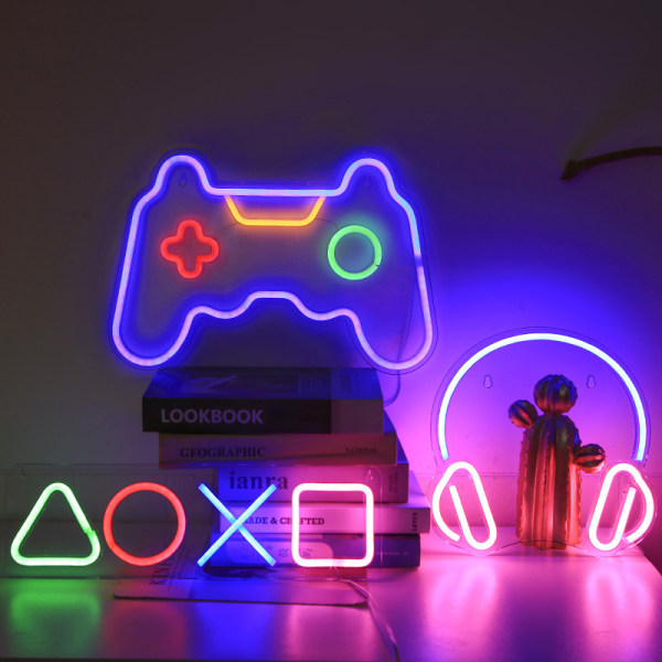 Neon skylt, Glow Icon Gaming LED Neon skylt, USB strömbrytare Neon skylt