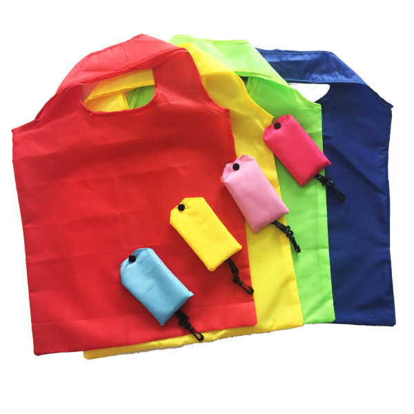 4 stk Genanvendelig mulepose Bærbar sammenfoldelig miljøvenlig nylon dagligvarer Sh