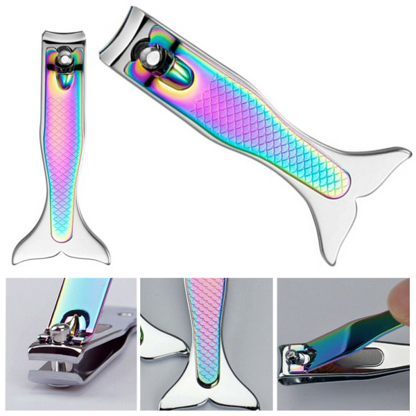 2pcs Toe Nail Clippers, Nail Clippers Gradient Mermaid Three-Dimension