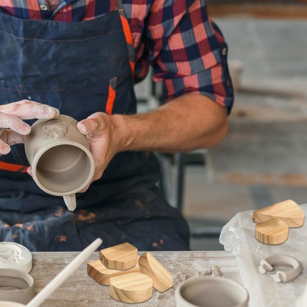14 st Trä keramikmugg molds för lera keramik verktygssats M