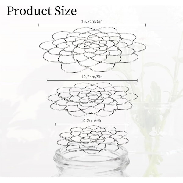 Blomsterarrangement Holder, 3 stk. Genanvendelig Blomstergitter Blomsterfrø Wire Arranger Twist til Vase, Blomsterstilbuketter Plantefiksering