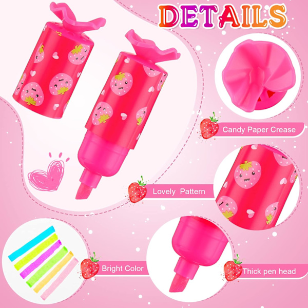 24 stk. Mini Highlighter Candy Pastel Highlighter til Børn Studerende 6