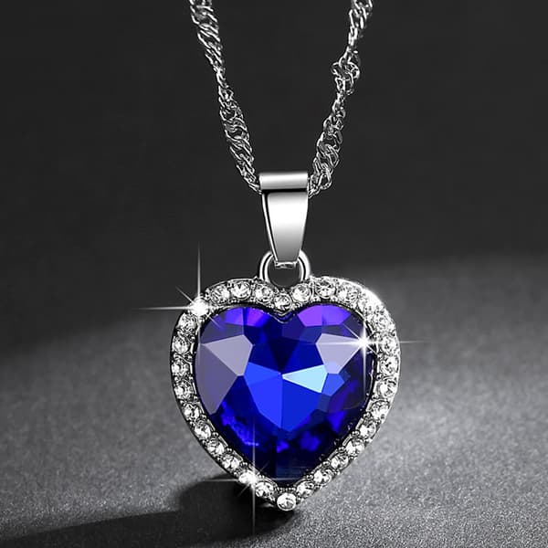 Sterling Silver Elements Kaksiväri sydänriipus kaulakoru Ocean Star Lo