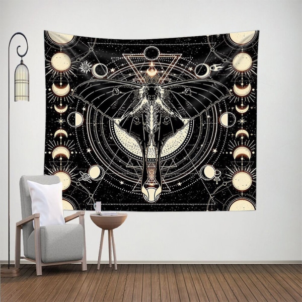 Moon Phases Tapestry Vintage Butterfly Tapestry Psychedelic Moth Tapes