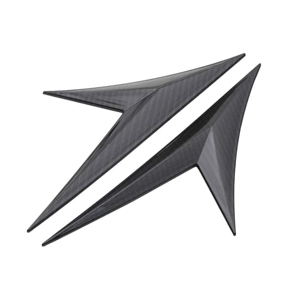 Bilspoiler Side Wing Lip 2PCS Sort Kulfiber Bladform V-formet