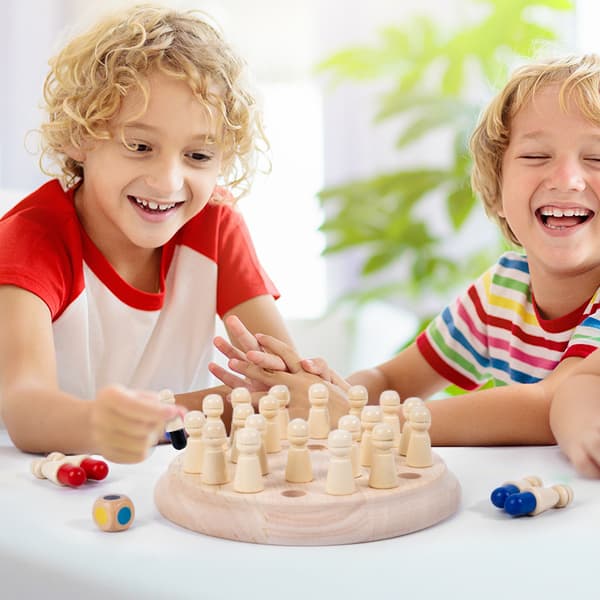 Barnkalas Spel Trä Minne Match Stick Schack Spel Kul Block Bräde G