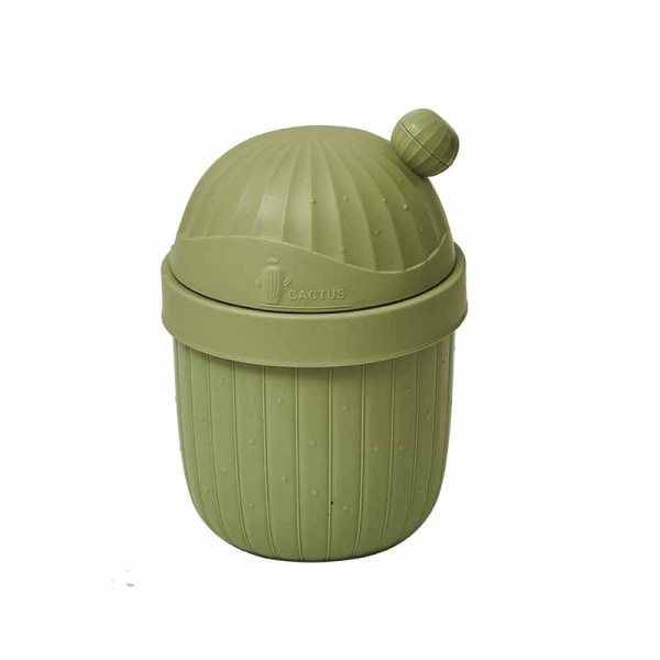 Desktop trash can, bedroom desktop trash can with lid, cactus trash ca