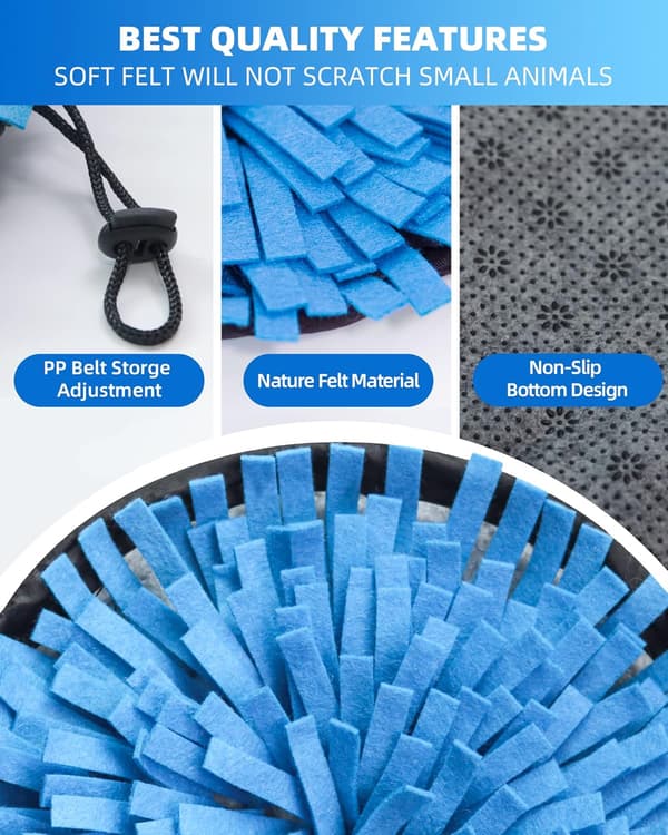 Snuffle-måtte til hunde, interaktivt foder-spil, langsomt foder-pude, blå, 50 cm