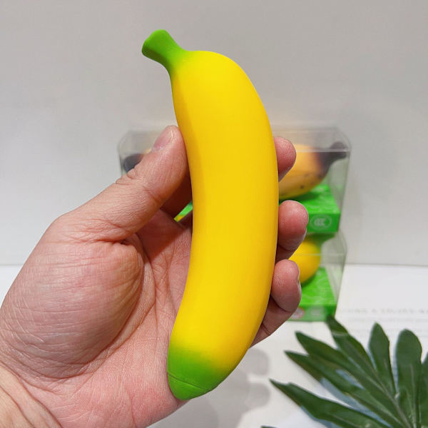 Lelut Banaani Stress-lelu [3 pakkausta] Venyvä Banaani Squishy  Hiekkalelut Venyvä Kumi Lapsille Aikuisille Fidget-lelut Hiekkatäytteinen  Juhlatarvike 17*4cm keltainen