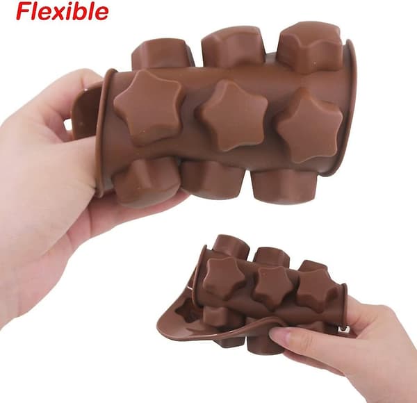 Stjärnformad isbricka, 4-pack flexibla chokladformar, återanvändbara stjärnor