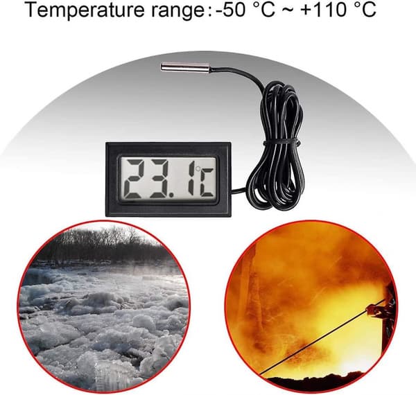 Digitalt LCD-termometer Temperaturmåler Probe Sensor Range -50 Celsius C