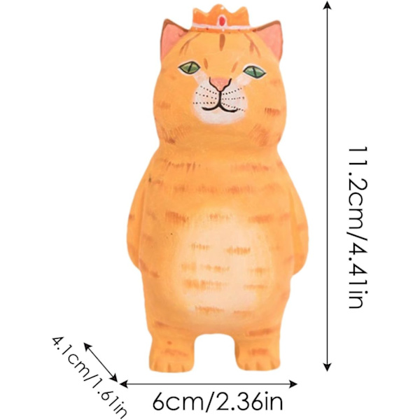 Kommodebord Figurer, Sød Håndlavet Lykkekat Statue, Statue Hjemmestudie Figurer til Skrivebord Hylde Bord Ornament, Stående Hest Harpiks Statue