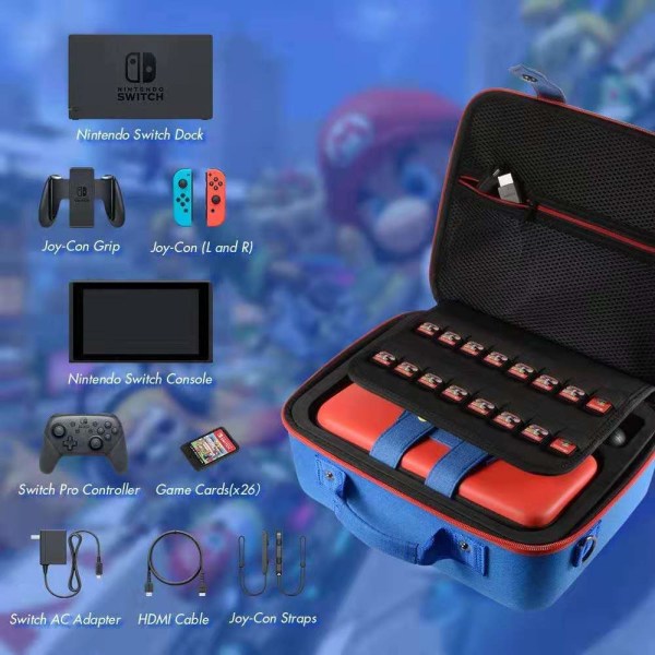 Nintendo switch förvaring stor väska Mario svärmor väska oled full se