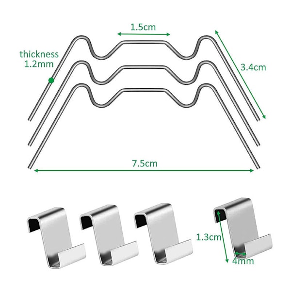 100 stk. polycarbonat drivhuspaneler rustfrit stål clips Z-clips*