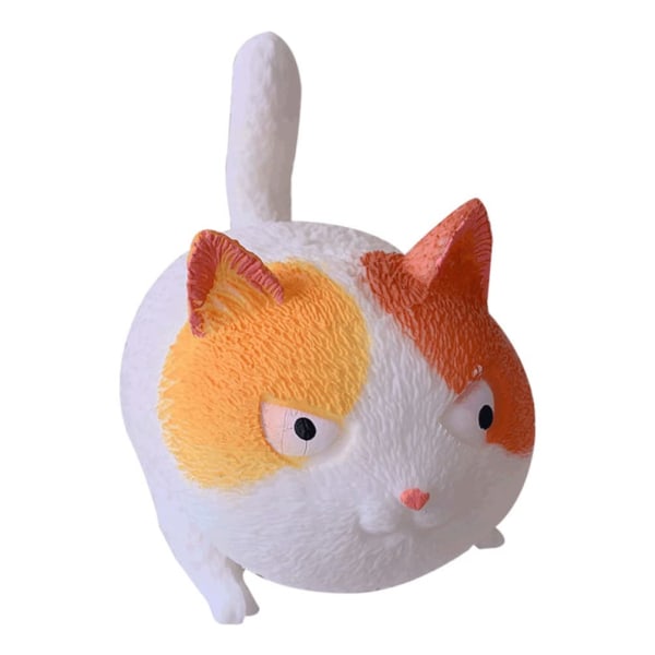 (hvid) Angry Cat Shape Stress Ball, Sød Kat Form Legetøj, Anti-stress Legetøj