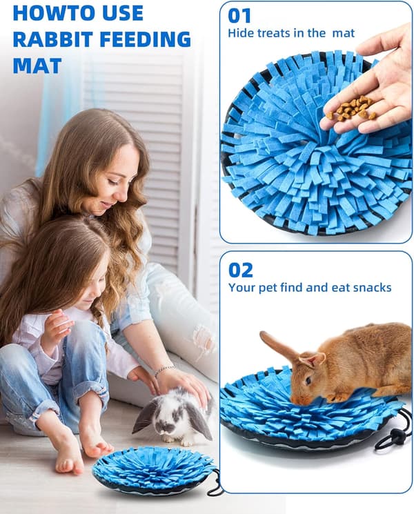 Snuffle-måtte til hunde, interaktivt foder-spil, langsomt foder-pude, blå, 50 cm