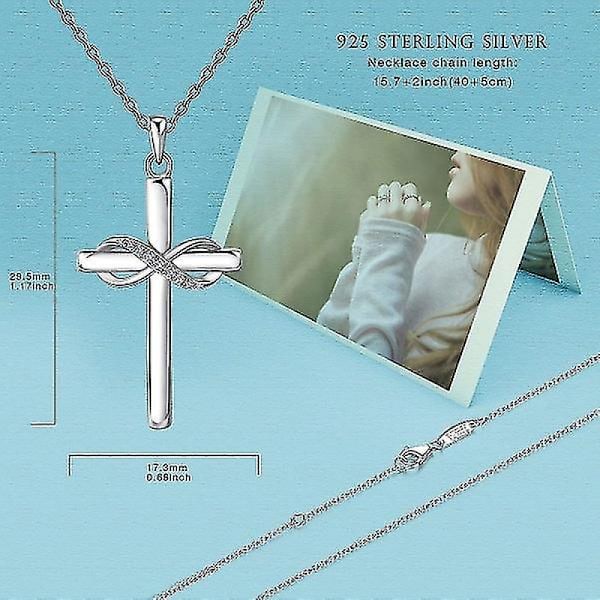 925 Sterling Sølv Kors Halskæde Kors Smykker Krist Gave Kæreste Kors Smykker