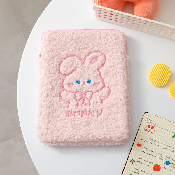 Sarjakuvapehmoinen iPad-säilytyspussi, tabletin vuoripussi suojakotelo, pinkki