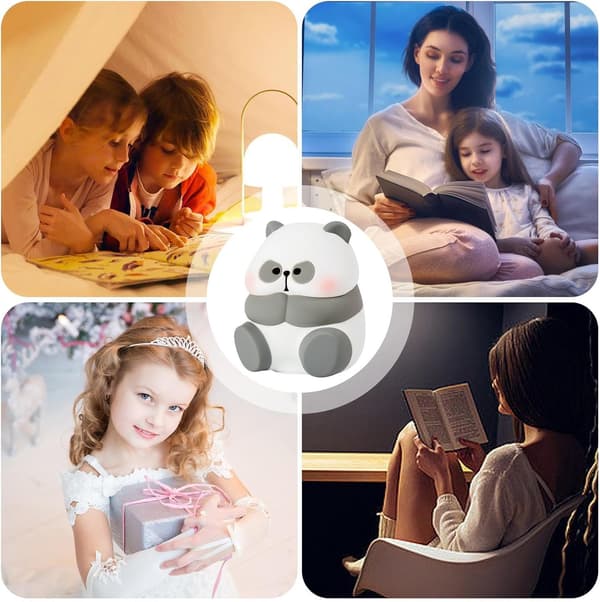 Panda Lampe, Dyre Nattelys Blød Silikone Genopladelig Touch Nat
