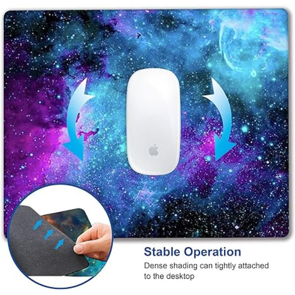 Galaxy Nebula Universum Rymd Musmatta Anpassad Musmatta Halkskyddad Gummiunderlag Musmattor för Datorer Laptop Kontorstillbehör Musmatta