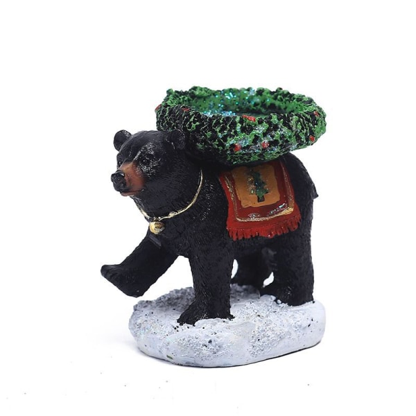 Resin Black Bear Ljusstake Lätt Lätt att använda Ornament För Bord