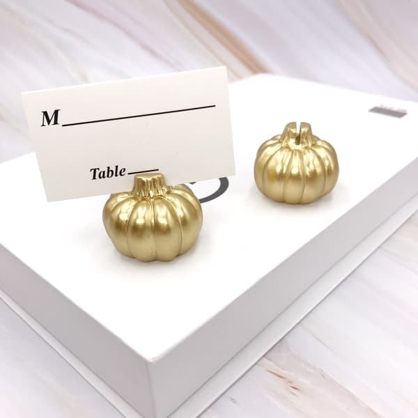 Höstdekor Mini Guld Pumpa Platskort Hållare (Set om 6), Perfekt för