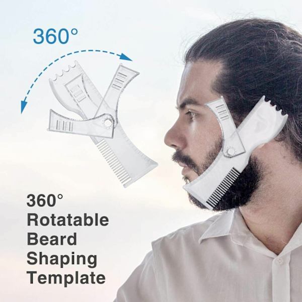 Mäns Styling 360° Roterande Justerbar Skäggtrimning Lätt Frisör