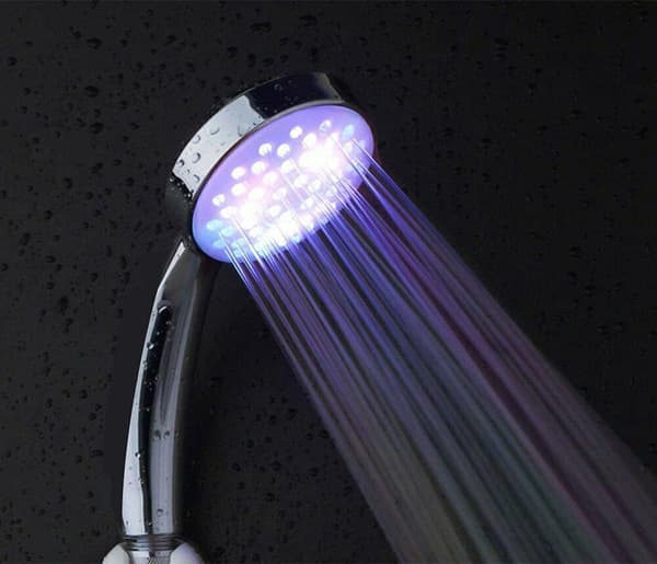 Stort Dusjhode med Lys, Dusjhode med 7 LED-lys som Automatisk Endrer 7 Farger