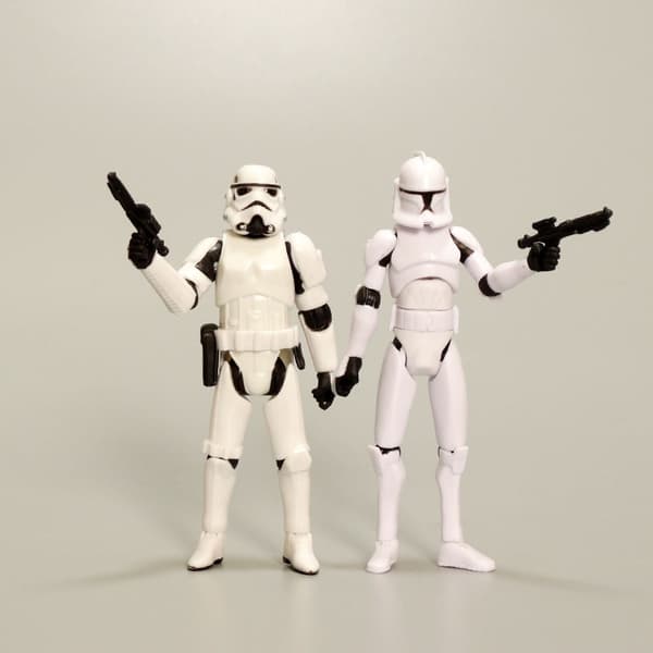 Star Wars Darth Vader Hvit Samurai Clone Trooper 3,75 Tommers Leddet