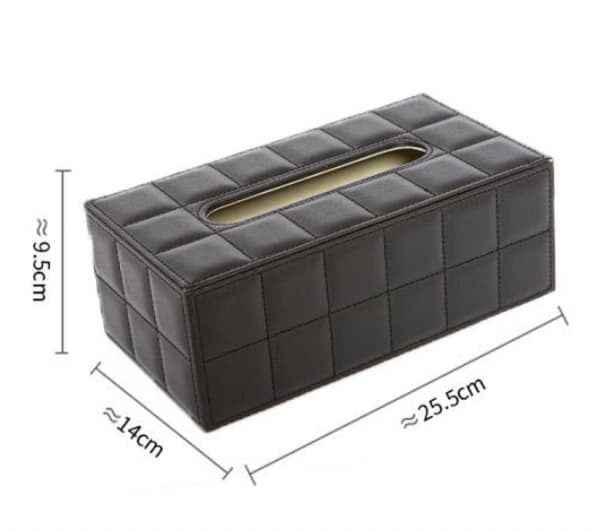 PU-Lær Tissue Bokser, Rektangulær Tissue Dispenser Tissue Holder for Hjem Bil