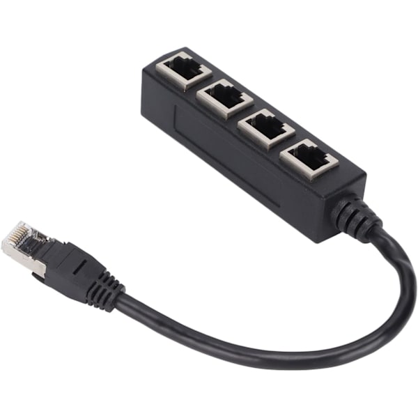 RJ45 Splitter Adapter 1 till 4 portar Smidig överföring Utmärkt anslutning Nätverkskabeladapter