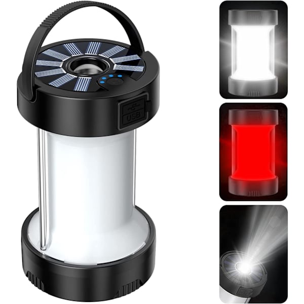 Solcelle Camping Lys, NINE CUBE Super Bright Hurricane LED Nødlys