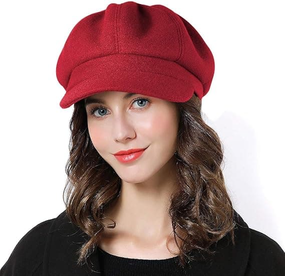 Dame Beret Newsboy Hat Fransk Uld Cap Klassisk Efterår Forår Vinter