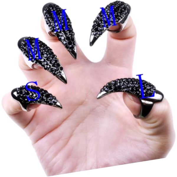 6st Fingerklor för män Falsk Nagelklo Halloween Nagelklo Finger Ti