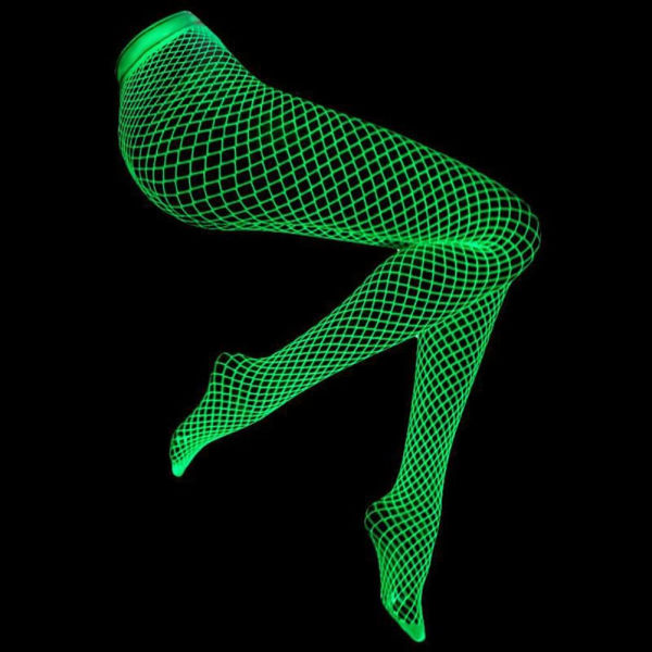 Glow-in-the-dark Nätstrumpor Leggings, hög midja, ljus stretch
