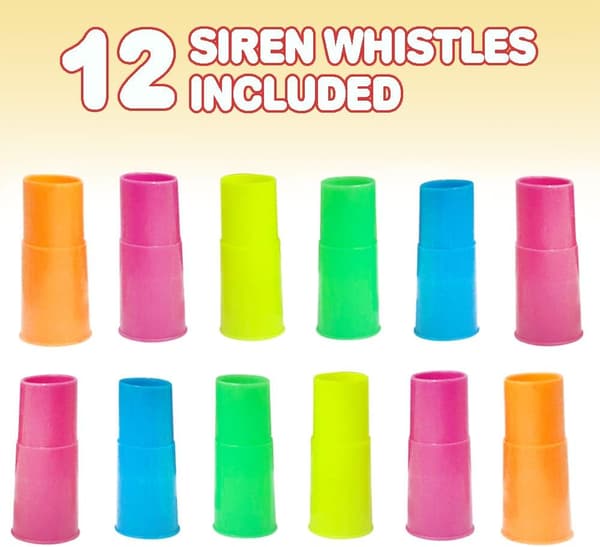 Sirenvisselpipor för barn - 12-pack, hållbara plastsirenljud
