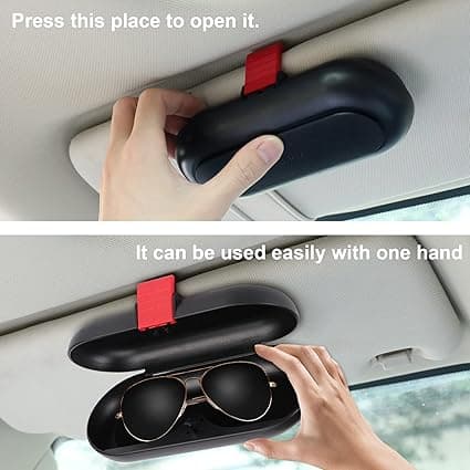 Bilbriller Etui, Udvidelig Solskærm Solbriller Holder, Multifunktion Ca