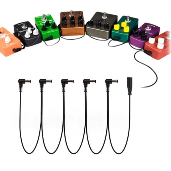 Gitarpedal-effektstrømkabel, 5-veis gitarstrømkabel, strømkabelkjede for DC 9V gitarpedal-strømadapterplugg
