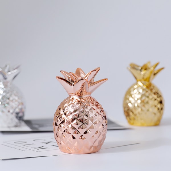 Keramisk ananas sparegris, dekorativ boligindretning, 13,5*9 cm, ideel gave til børn